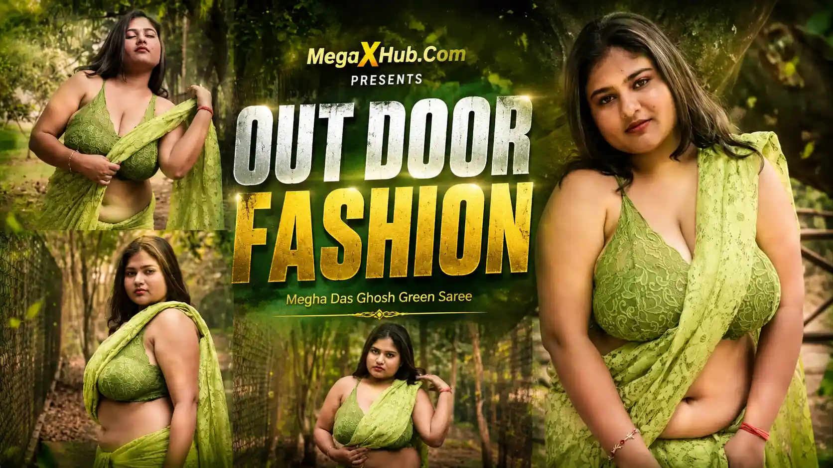 Megha Das Ghosh in Green Saree Hot Outdoor Fashion (2026) | Bold & Sexy